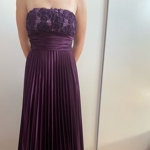 purple prom dress with flower detailing only worn once